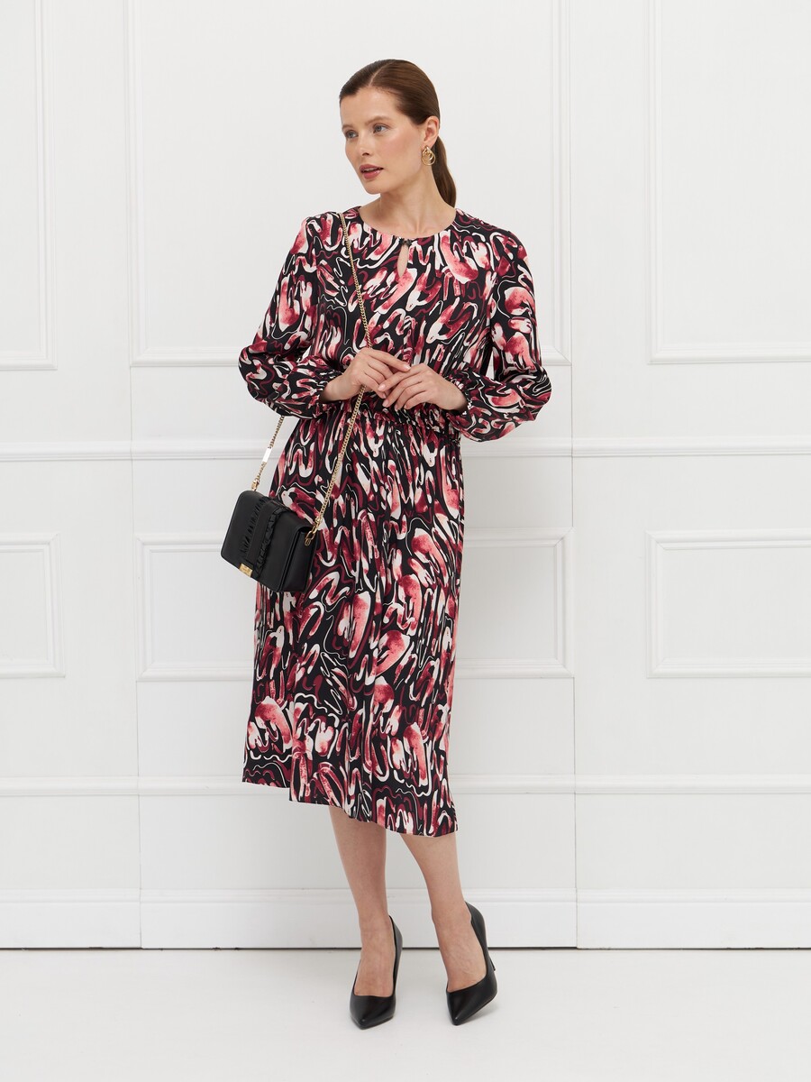 

Платье, Черный;черный с бордо