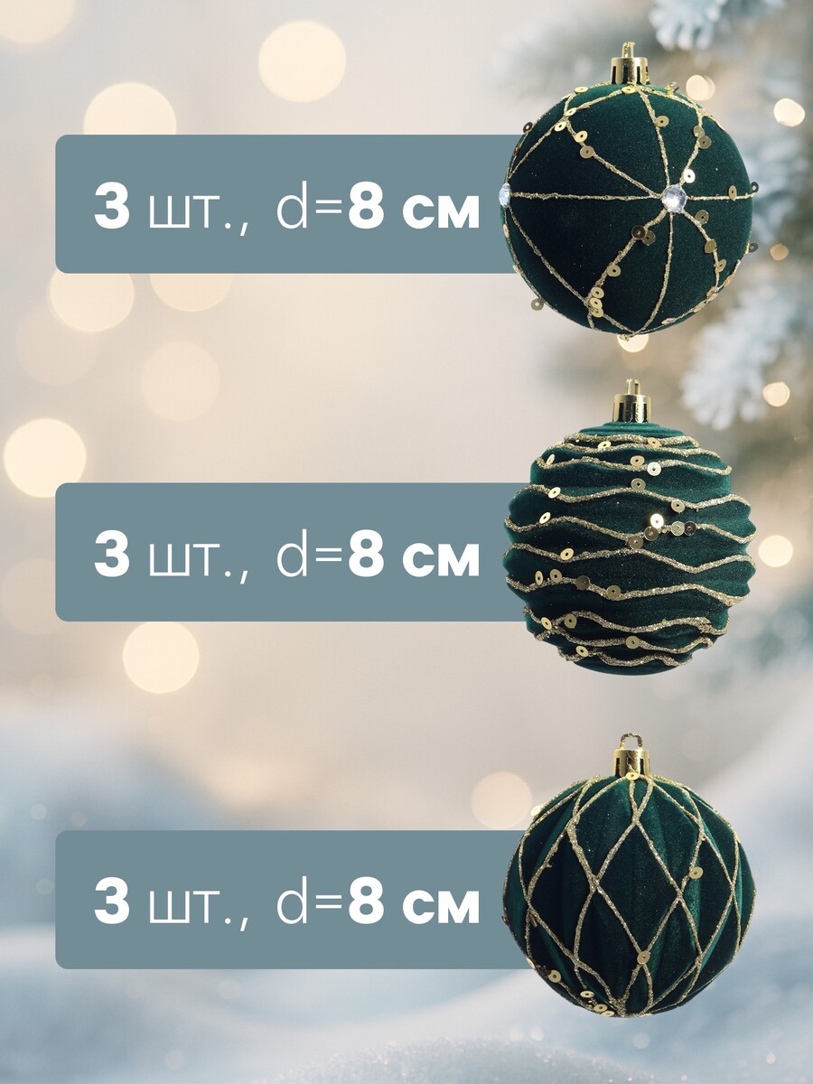 

Ёлочные шары новогодние, Зеленый