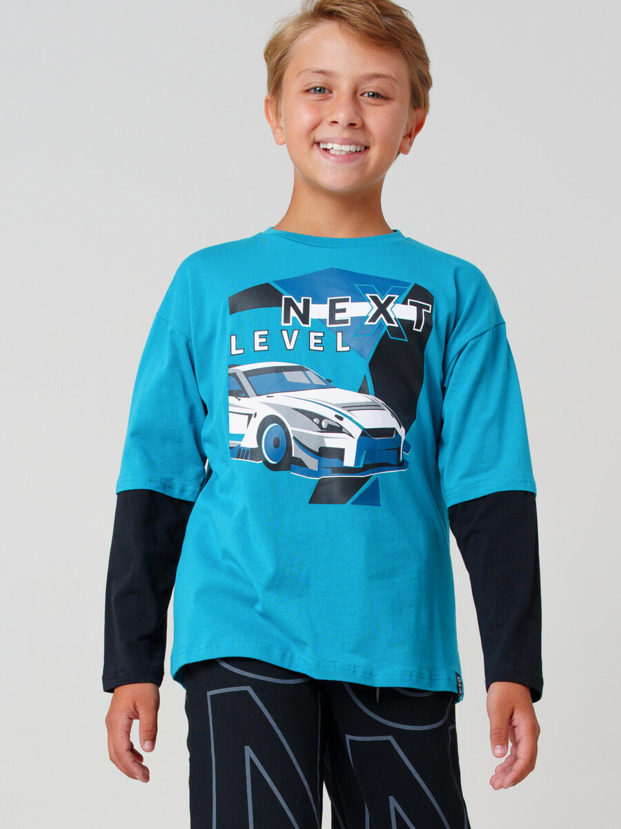 

Фуфайка трикотажная, Голубой;бирюзовый;черный