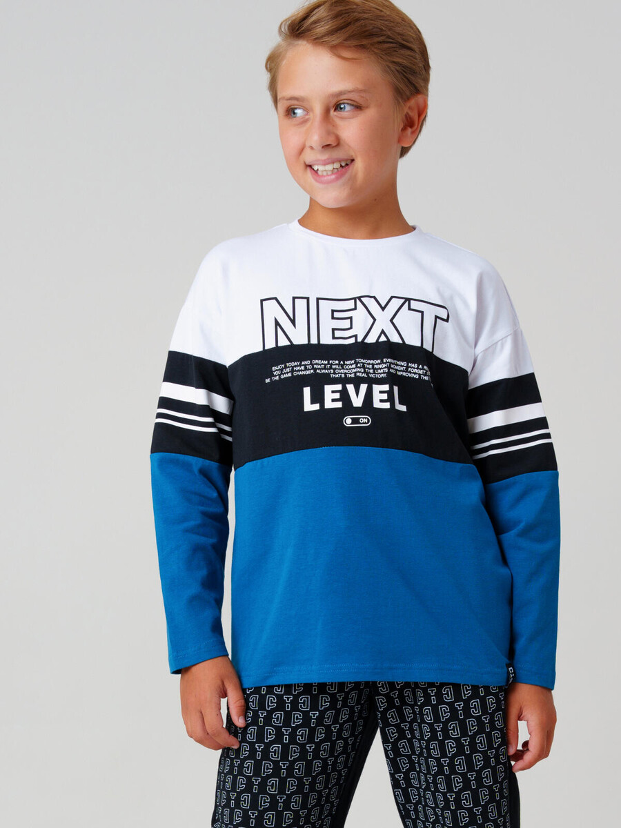 

Фуфайка трикотажная, Синий;темно-синий;белый;черный