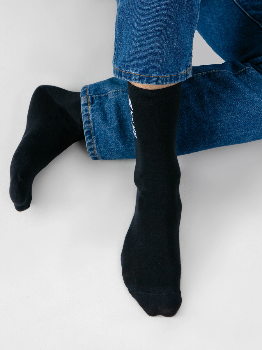 

Носки мужские черные с надписью, Черный