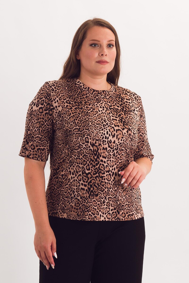 

Футболка, Коричневый;коричневый леопард