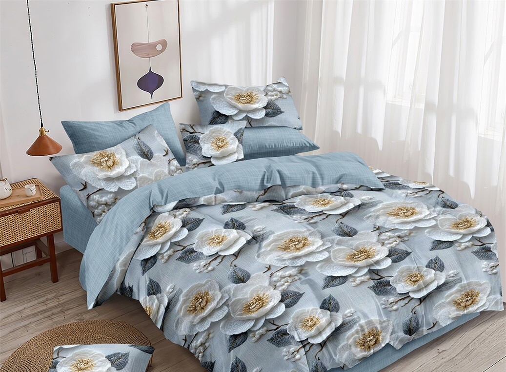 

Постельное белье 2-х сп с Евро прост. на резинке, Серый