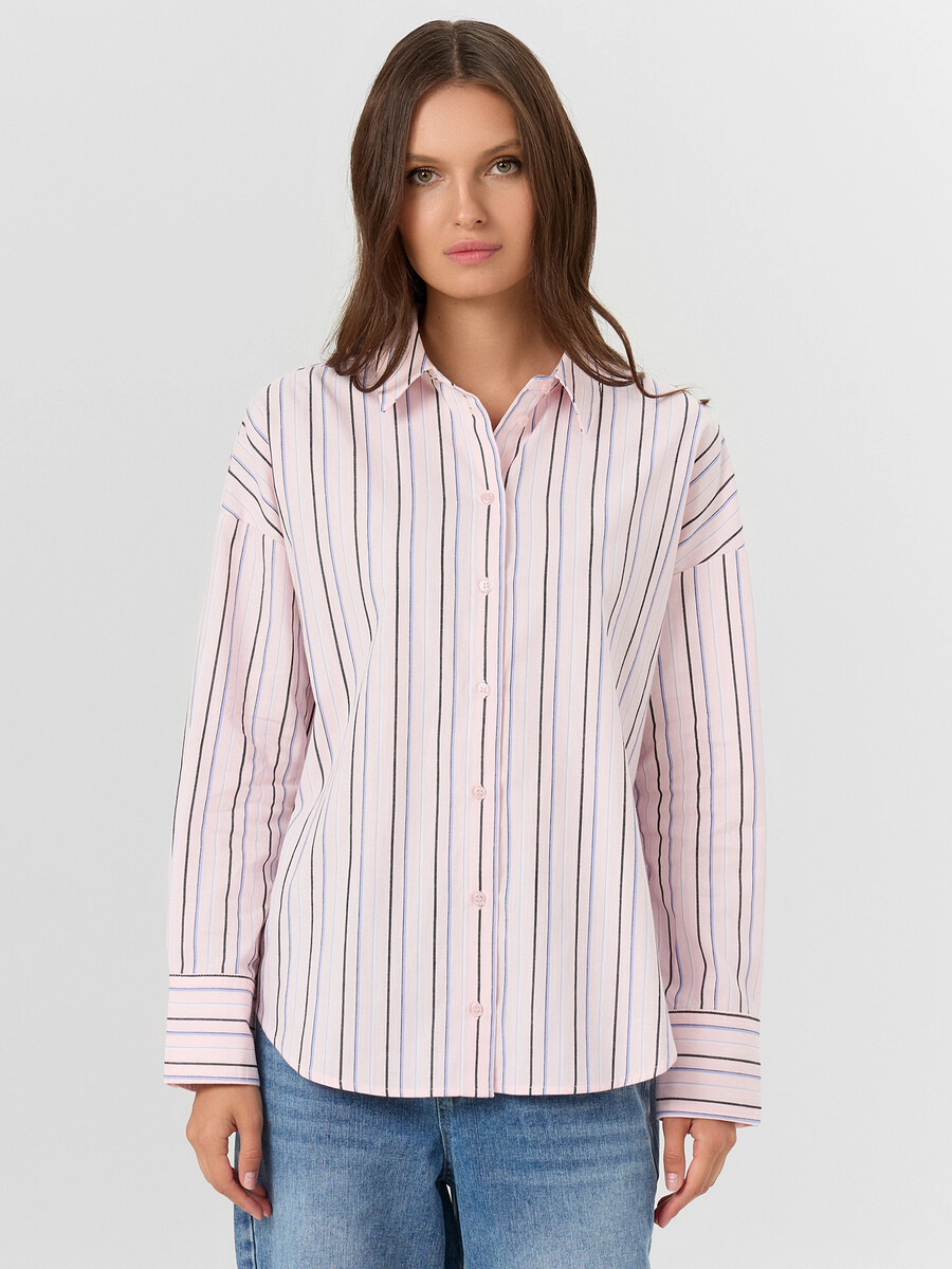 

Рубашка женская розовая в полоску, Розовый;полоска на вишневом пуддинге