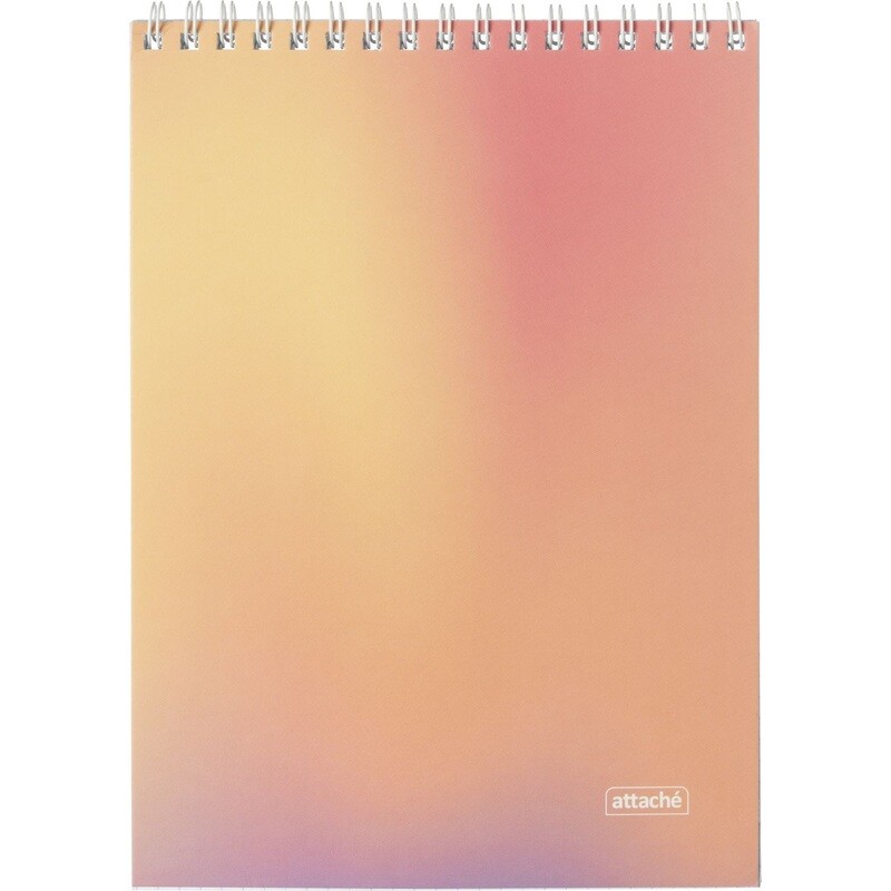 

Блокнот Attache Яркий Градиент №2 А5 80 листов в клетку гребень Soft touch (204х146 мм)