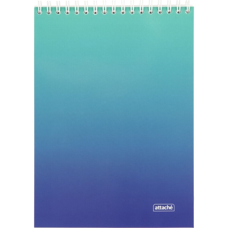 

Блокнот Attache Градиент А5 80 листов бирюзовый в клетку гребень УФ-лак (204х146 мм)