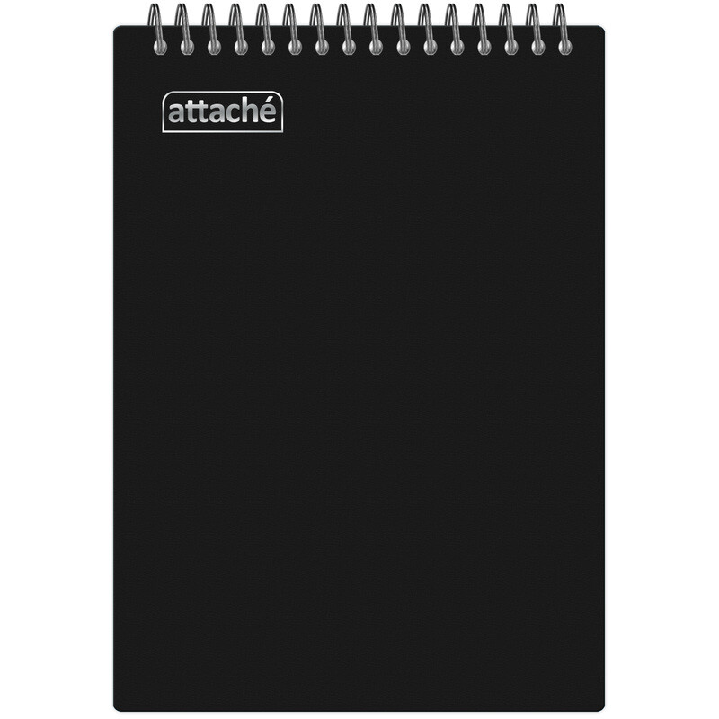 

Блокнот Attache А5 80 листов черный в клетку на спирали (210х150 мм)