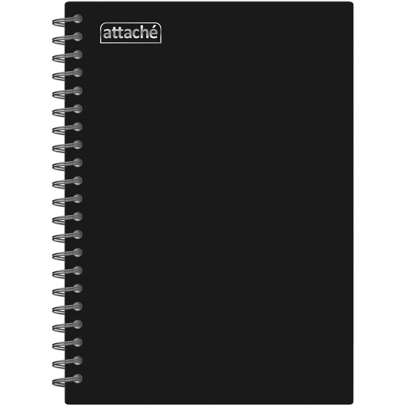 

Бизнес-тетрадь Attache А5 80 листов черная в клетку на спирали (210х150 мм)