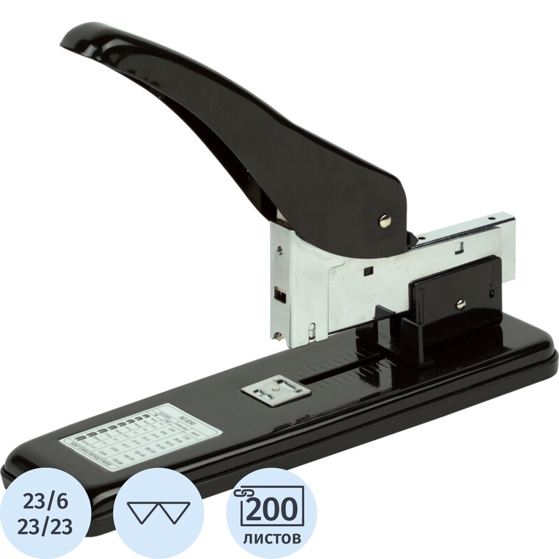 

Степлер мощный Attache до 200/240 листов черный (скобы № 23/6, 23/23)