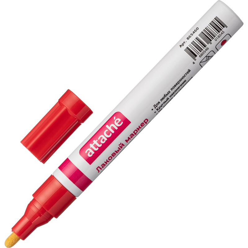 

Маркер промышленный лаковый Attache красный 2-4 мм