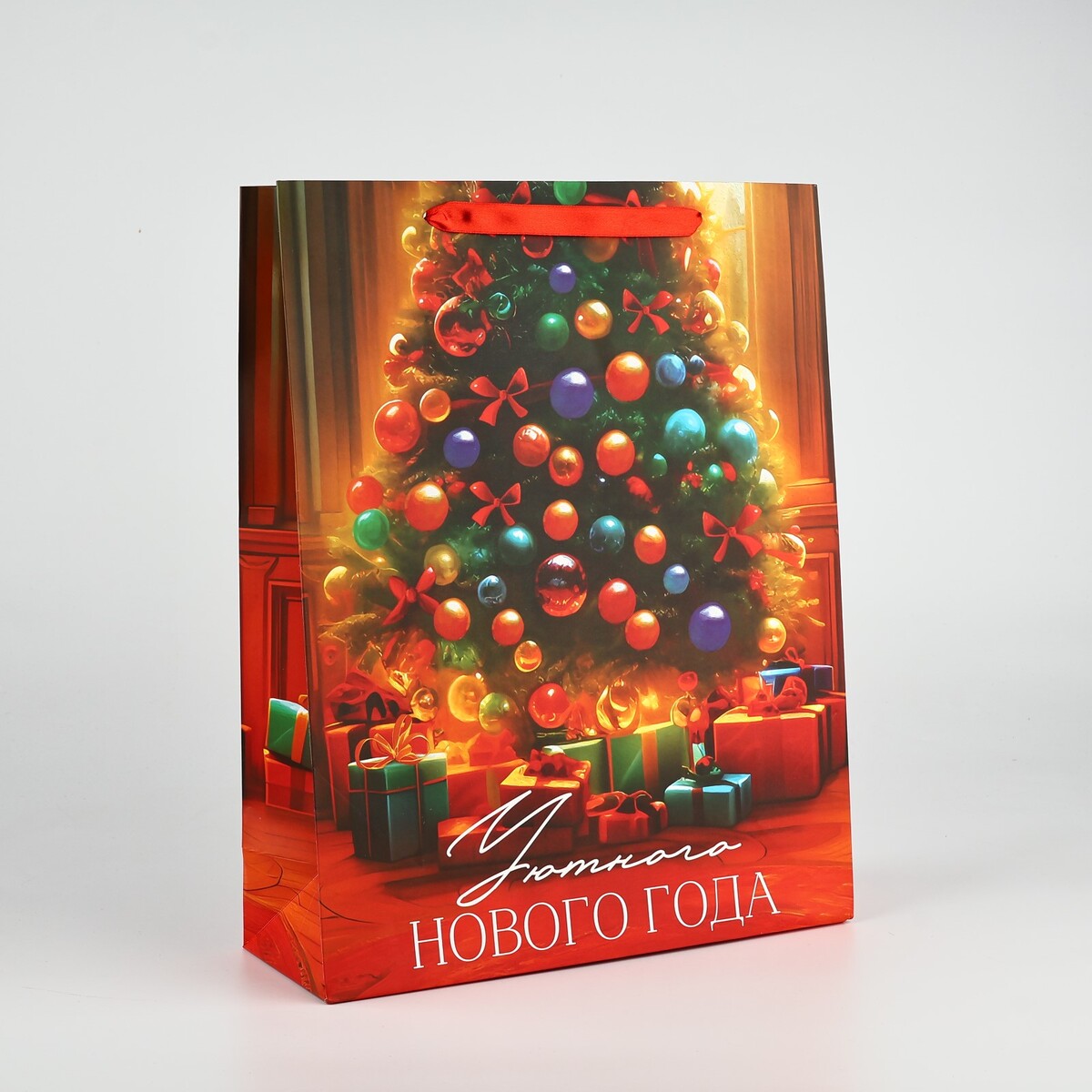 

Пакет подарочный новогодний ламинированный, Красный