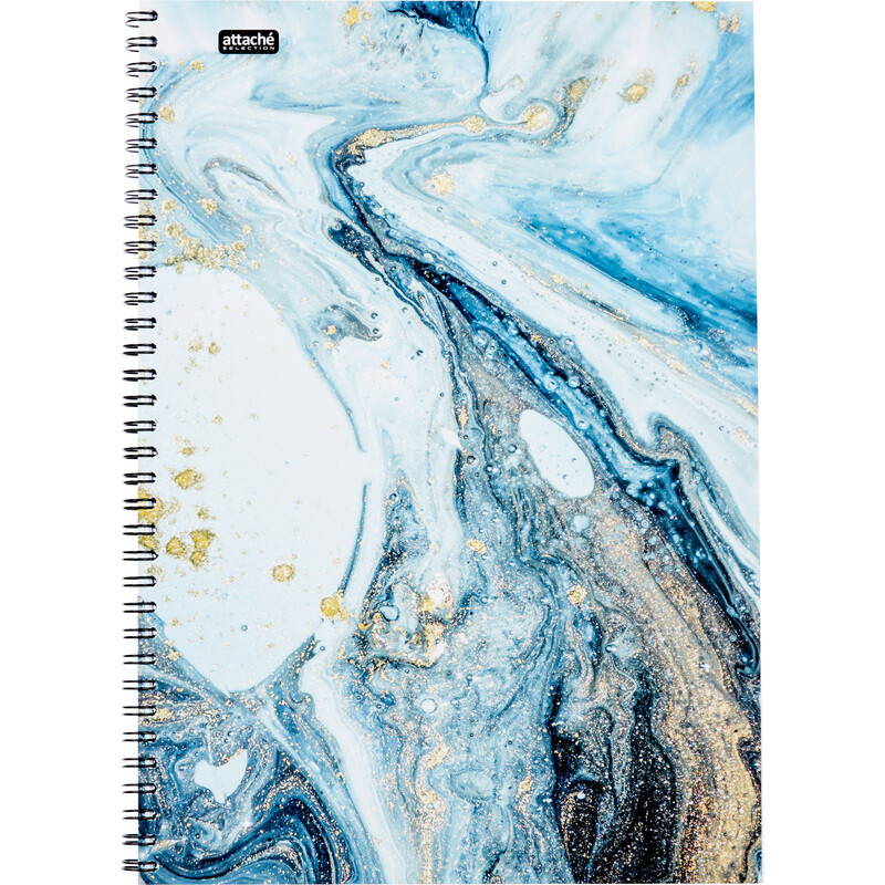 

Бизнес-тетрадь Attache Selection Fluid A4 96 листов серая/голубая в клетку на спирали (203х290 мм)