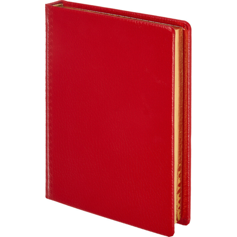 

Ежедневник датированный 2025 год Attache Selection натуральная кожа А5 176 листов красный (золотистый обрез)