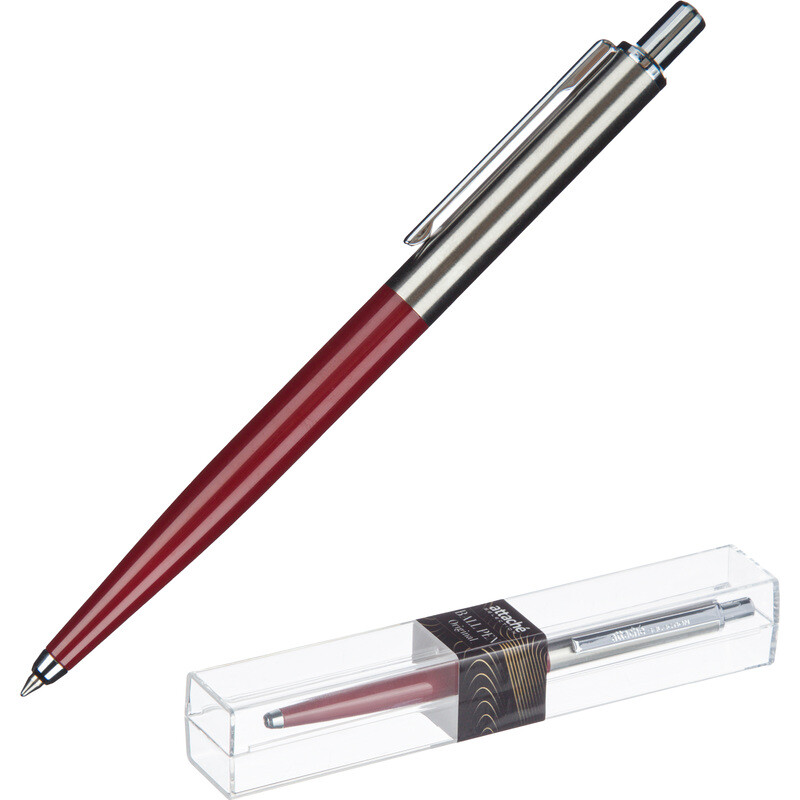 

Ручка шариковая Attache Selection Original цвет чернил синий, цвет корпуса бордовый/серебристый