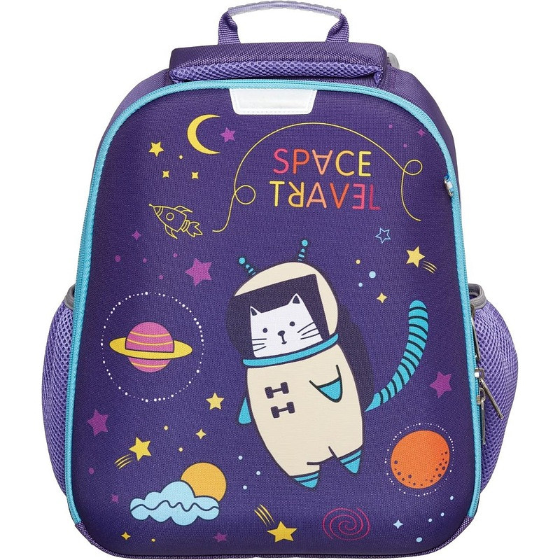 

Ранец Комус Класс (№1 School) Кот-космонавт анатомический фиолетовый с двумя отделениями