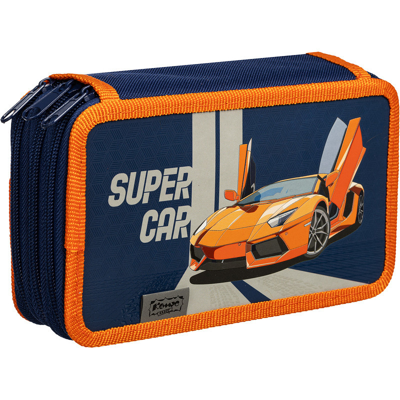 

Пенал трехсекционный Комус Класс Super car синий