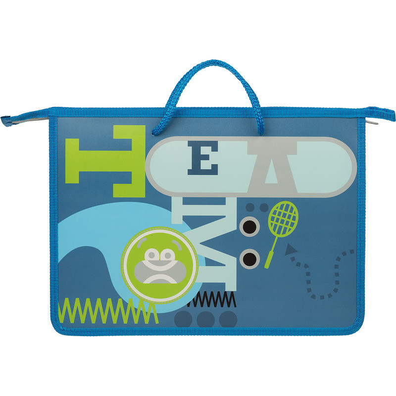 

Папка для тетрадей Комус Класс Team А4 пластик с 1 отделением на молнии