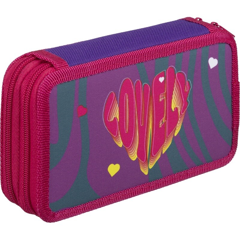 

Пенал двухсекционный Комус Класс Straight Lovely бордовый