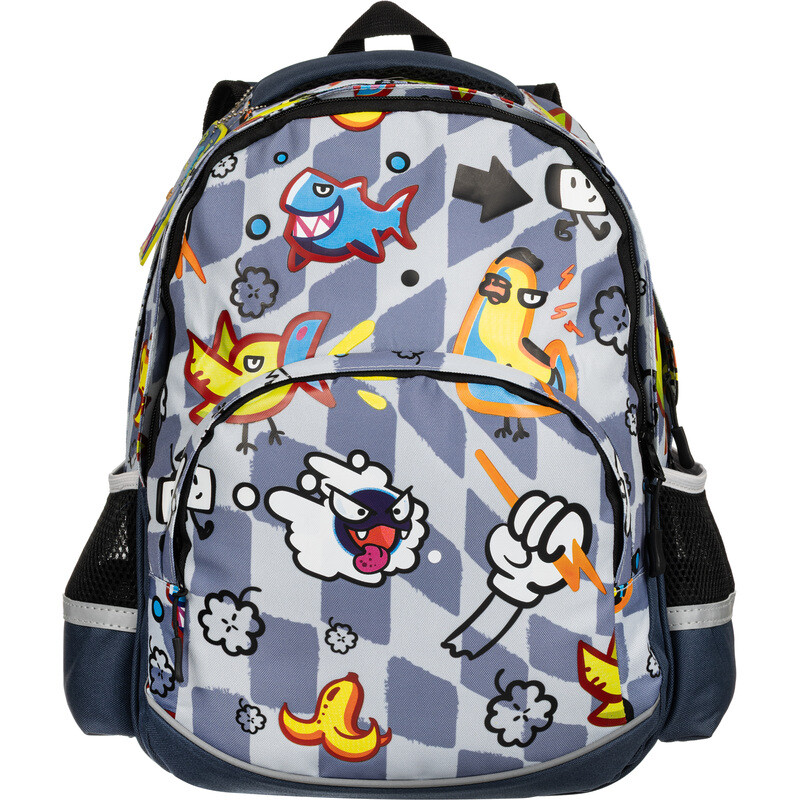 

Рюкзак ортопедический Комус Класс Стикеры черный с двумя отделениями