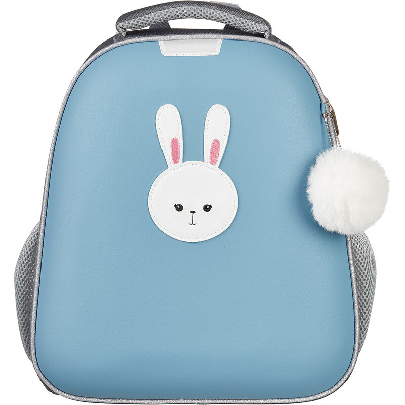 

Ранец Комус Класс (№1 School) Мордочки Зайчик анатомический голубой экокожа с двумя отделениями