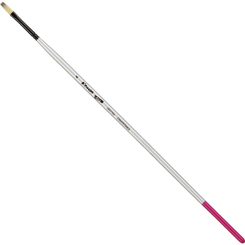 

Кисть художественная Комус Арт плоская средней жесткости синтетика №4