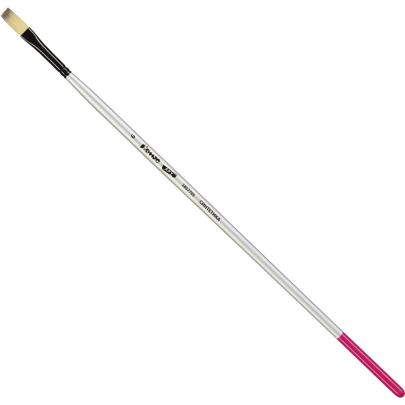 

Кисть художественная Комус Арт плоская средней жесткости синтетика №6