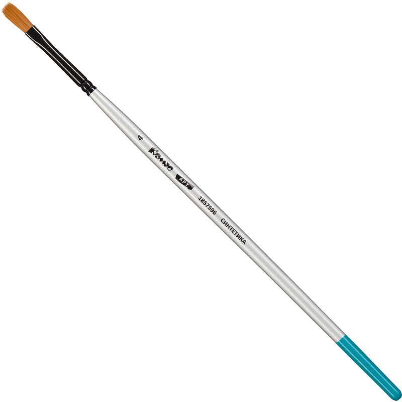 

Кисть художественная Комус Арт плоская мягкая синтетика №4