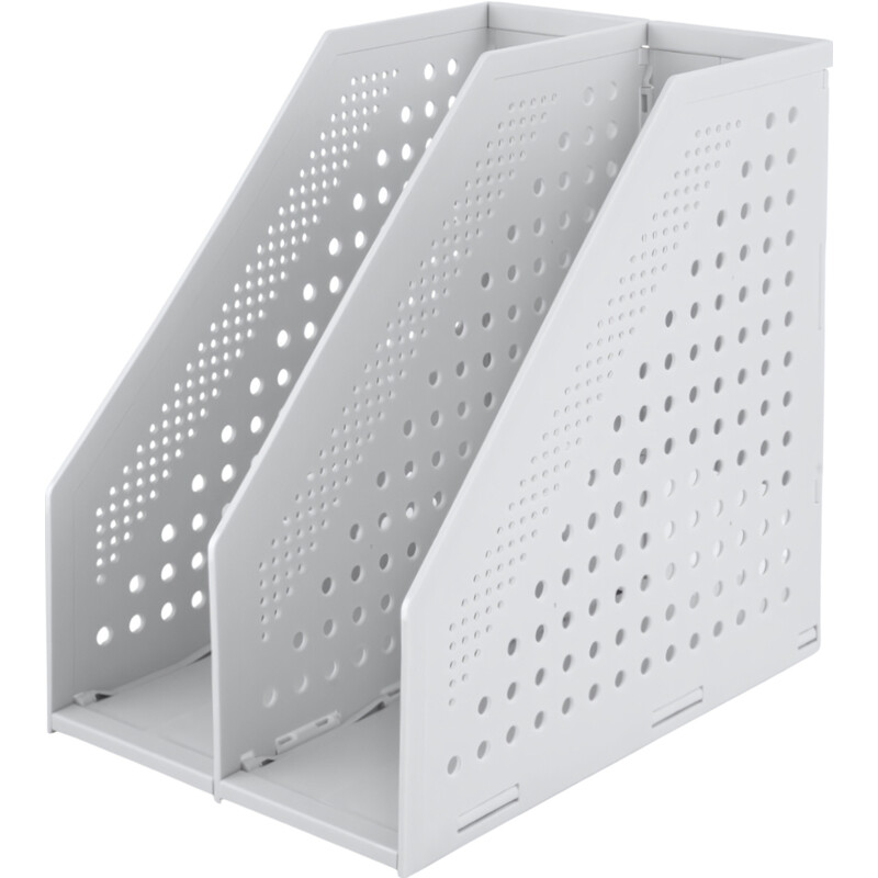 

Лоток вертикальный для бумаг 168 мм Deli пластиковый серый 2 отделения