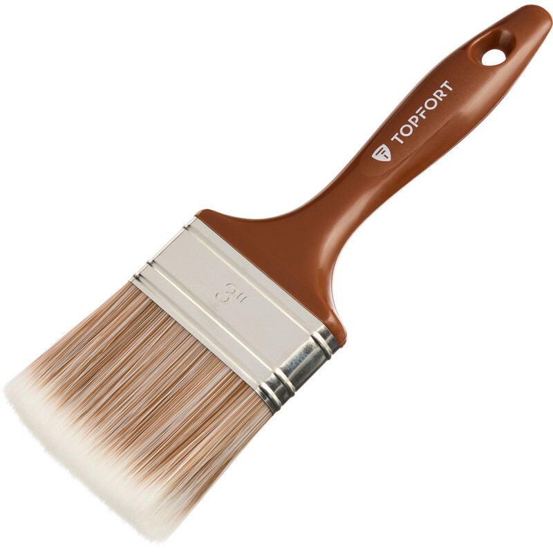

Кисть малярная плоская TOPFORT Optimum из искусственной щетины 76x15 мм с пластиковой рукояткой