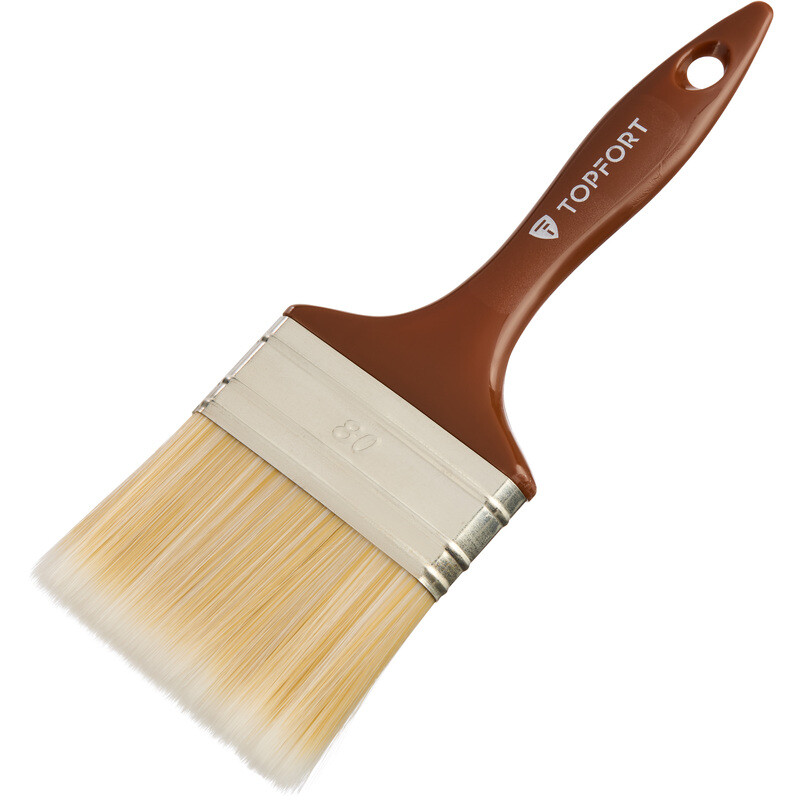 

Кисть малярная плоская TOPFORT Delicate из искусственной щетины 80x15 мм с пластиковой рукояткой