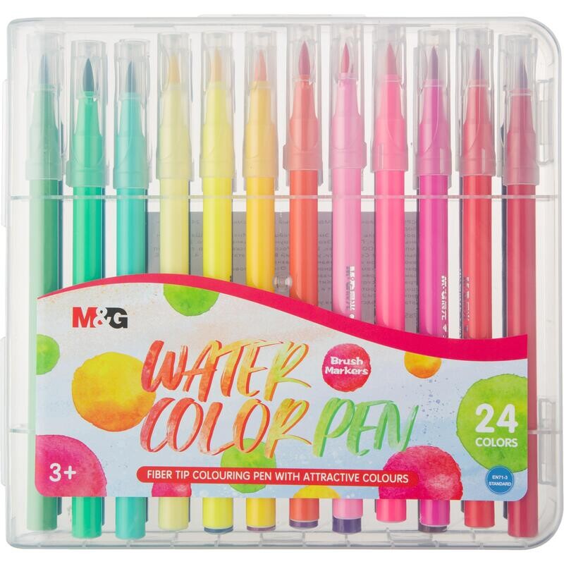 

Фломастеры M&G 24 цвета с вентилируемыми колпачками смываемые (ACP901CD)