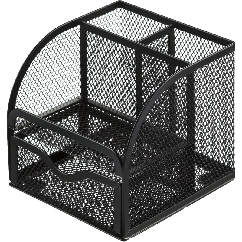 

Подставка-стакан для канцелярских принадлежностей M&G 4 отделения черная 11.7x12.5x11.5 см