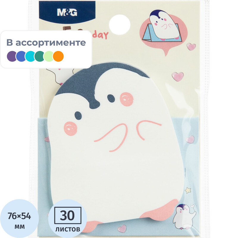 

Стикеры фигурные M&G 76x54 мм 2 цвета (1 блок на 30 листов)