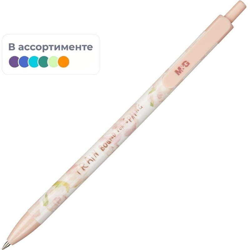 

Ручка шариковая автоматическая M&G Sakura Time синяя (толщина линии 0.35 мм)