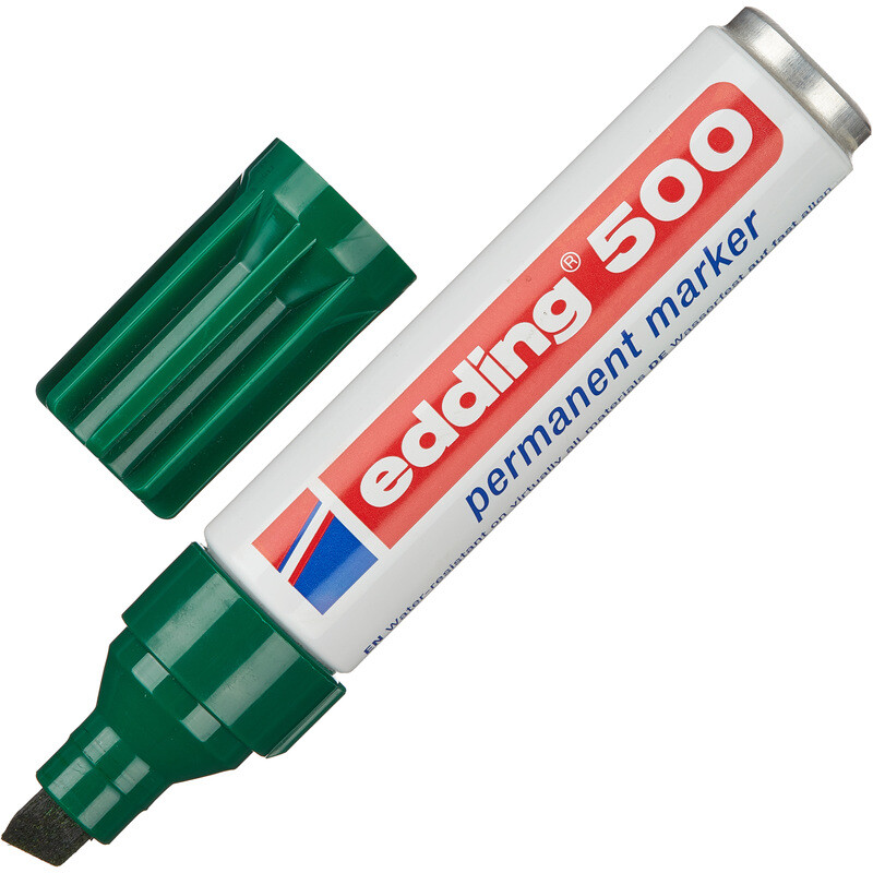 

Маркер перманентный Edding 500/5 зеленый (толщина линии 2-7 мм) скошенный наконечник