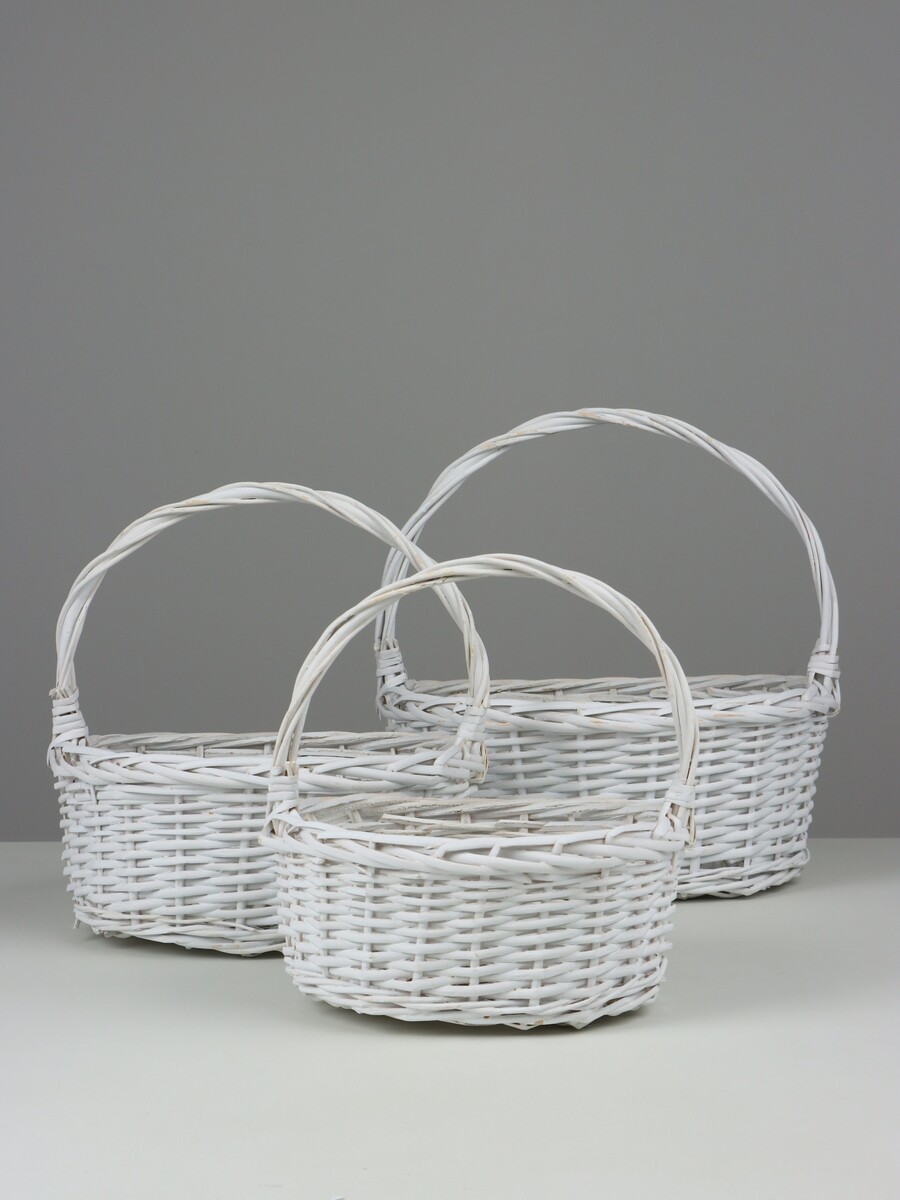 

Набор корзин плетеных flagstaff, ива, 3 шт., белый