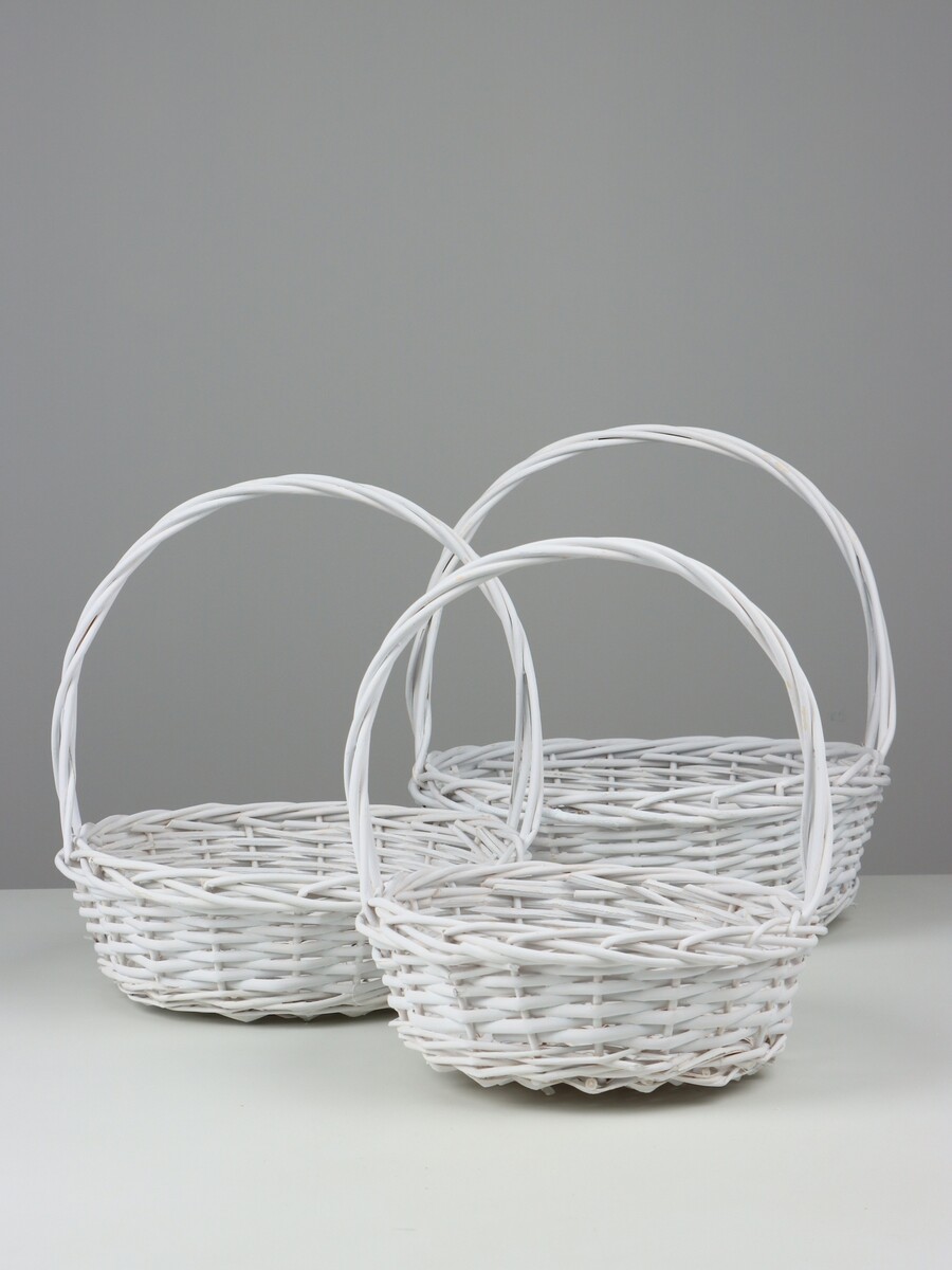 

Набор корзин плетеных florence, ива, 3 шт., белый