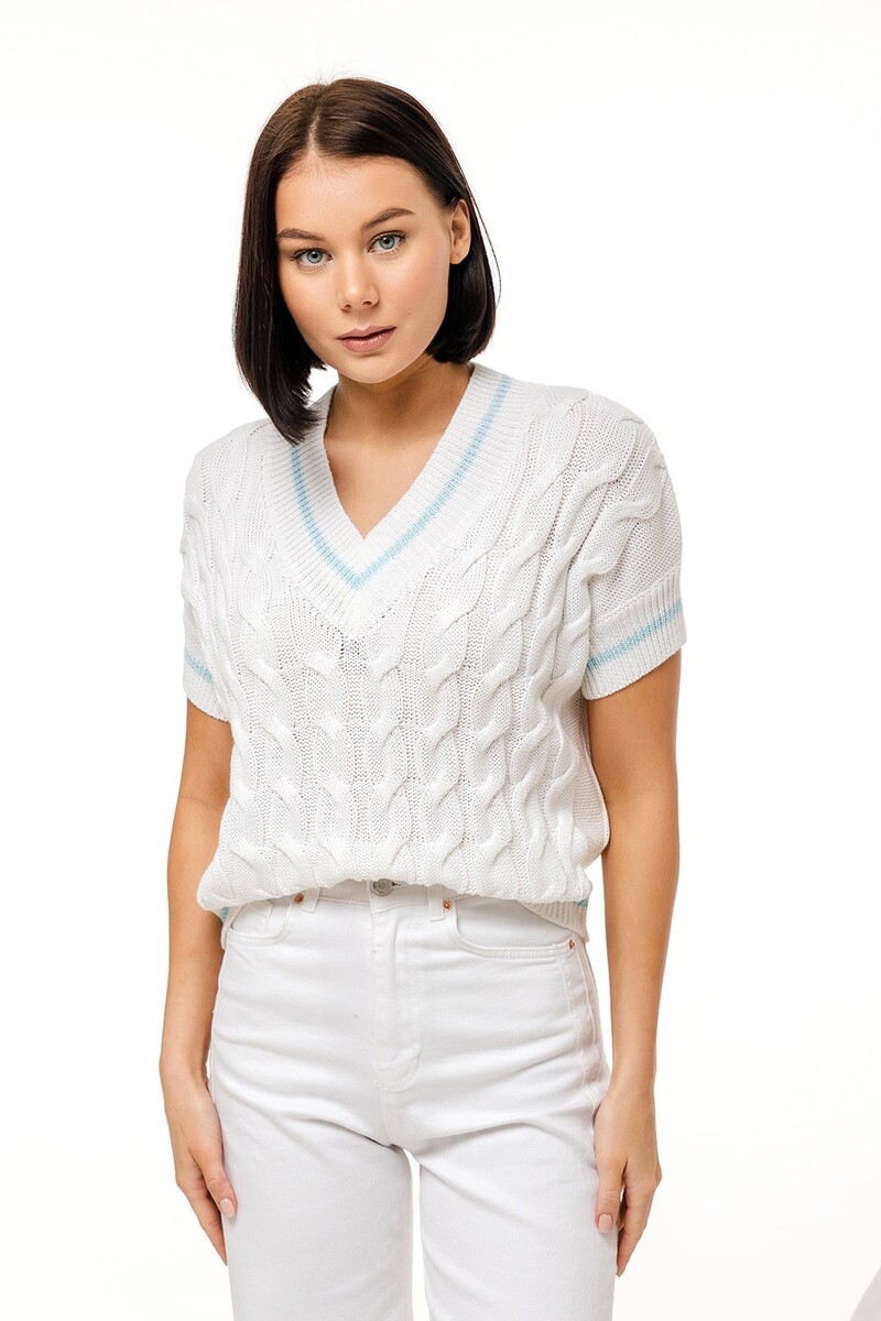 

Джемпер, Белый;бледно-голубой