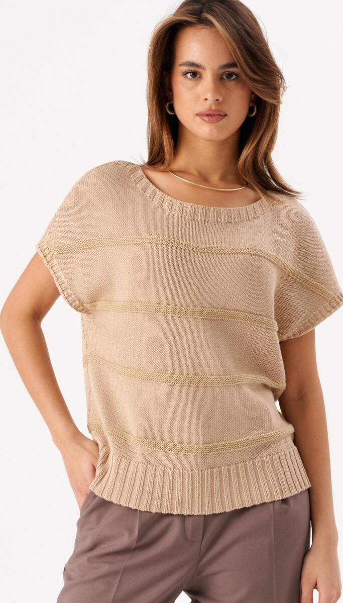 

Джемпер, Бежевый;крем-брюле;золото