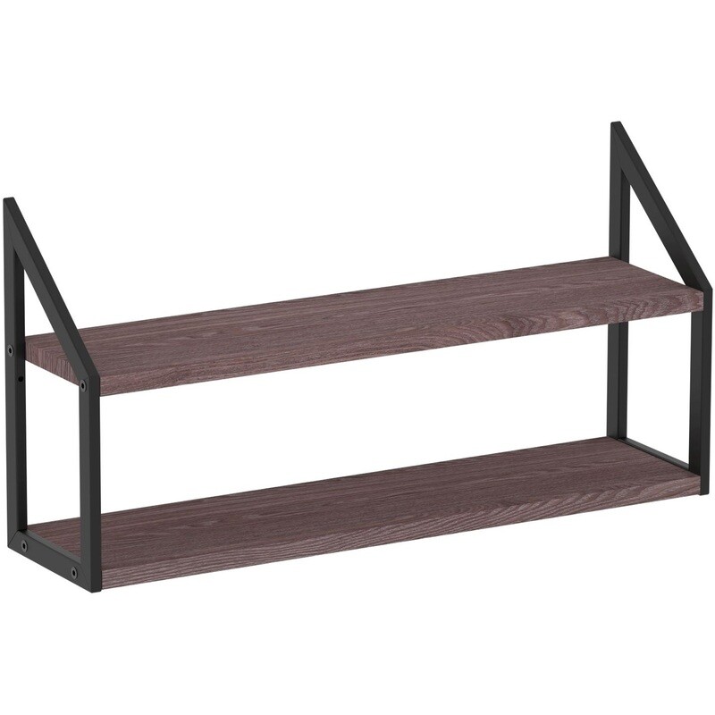 

Полка настенная/настольная Комус Онега-8 черный муар/ясень анкор темный 600х150х300 мм