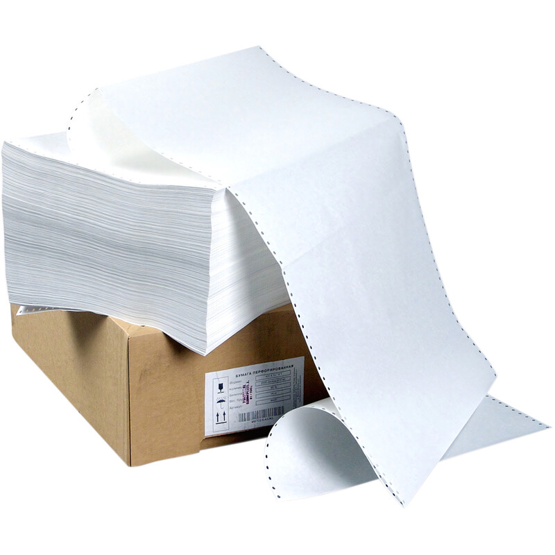 

Бумага с неотрывной перфорацией однослойная Комус 420 мм 12 белизна 100% 1500 листов