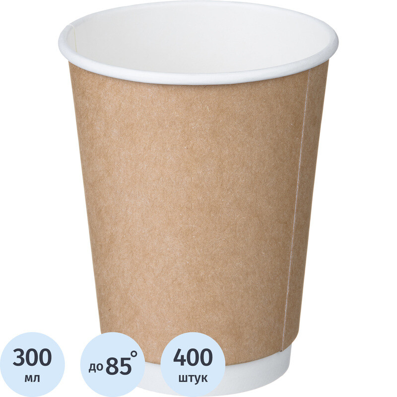 

Стакан одноразовый бумажный Комус 300/430 мл коричневый (400 штук в коробке)