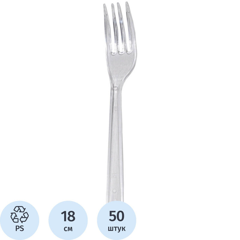 

Вилка одноразовая Комус Эконом прозрачная 180 мм (50 штук в упаковке)