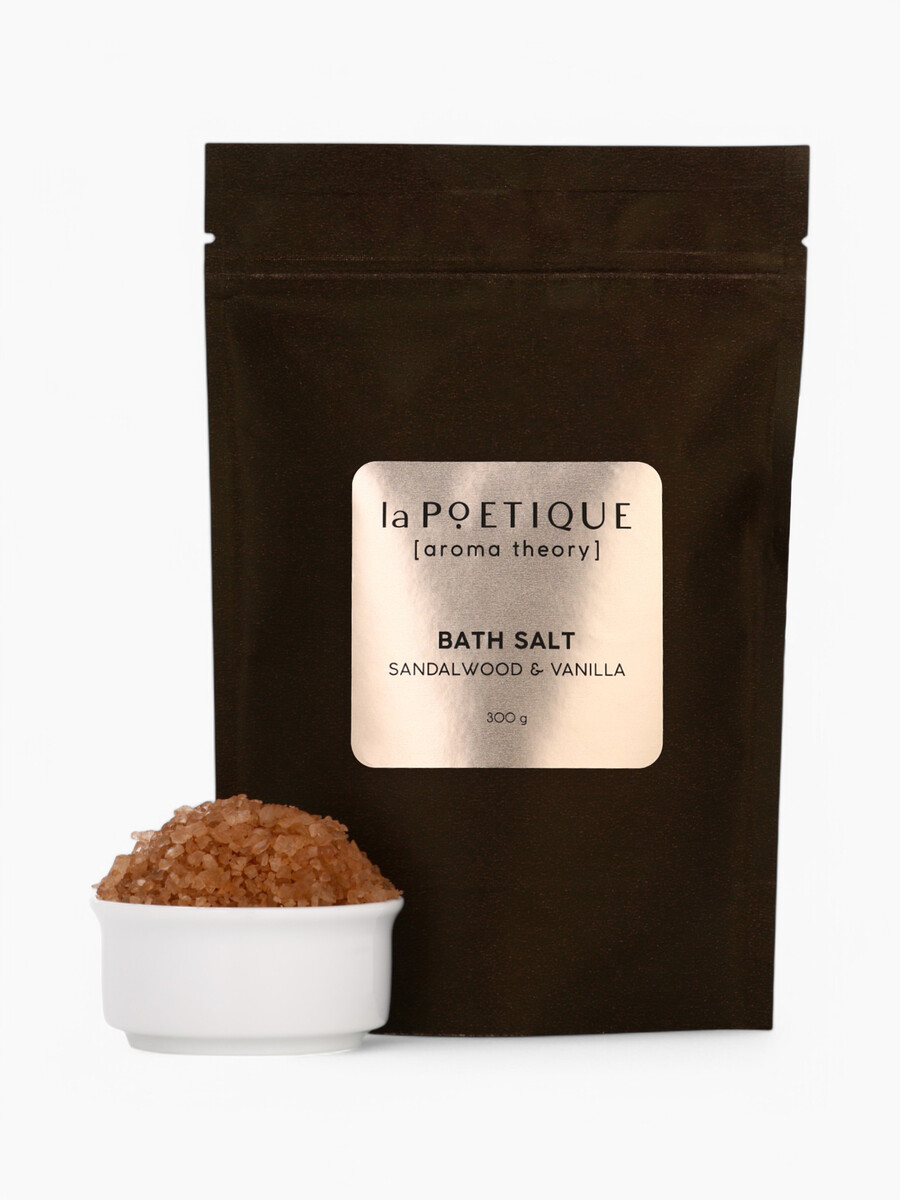 

Соль для ванны, 300 г, аромат сандала и ванили, la poetique, Золотистый
