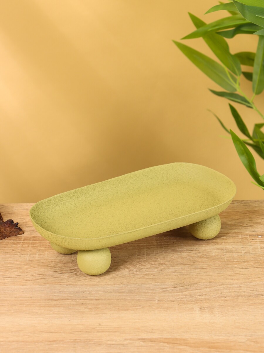 

Блюдо сервировочное текстурное на ножках сферах, Зеленый