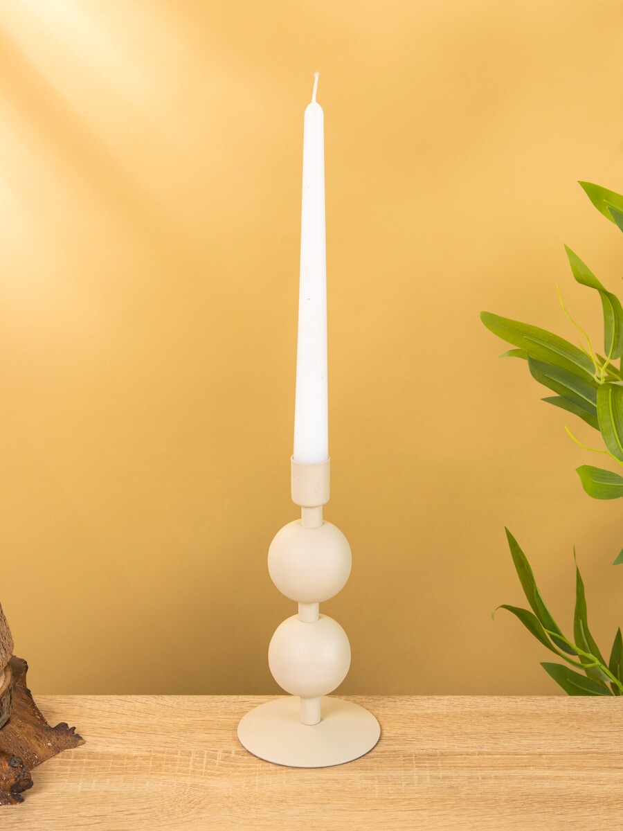 

Подсвечник на 1 свечу текстурный, Бежевый