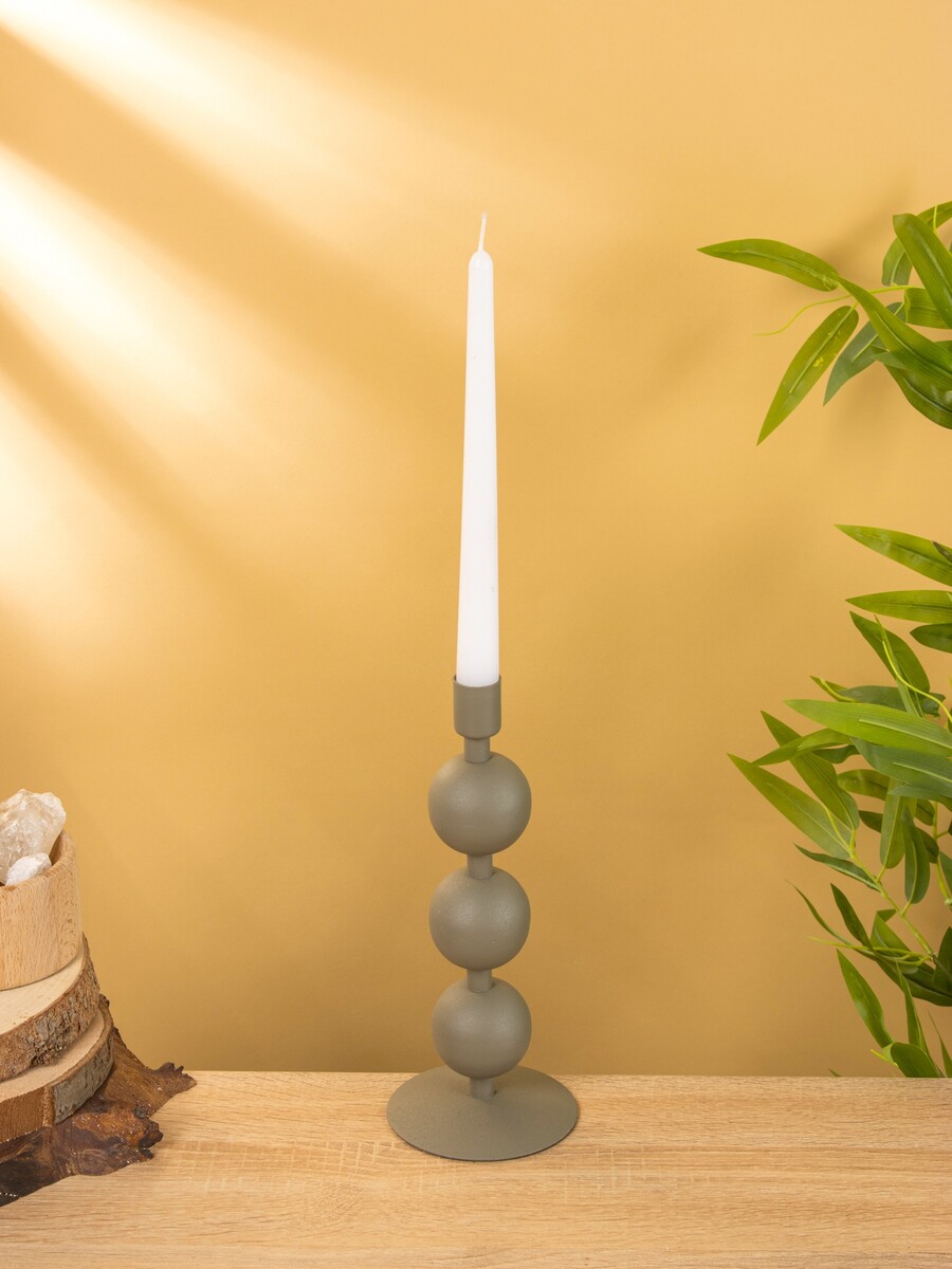 

Подсвечник на 1 свечу текстурный, Серый