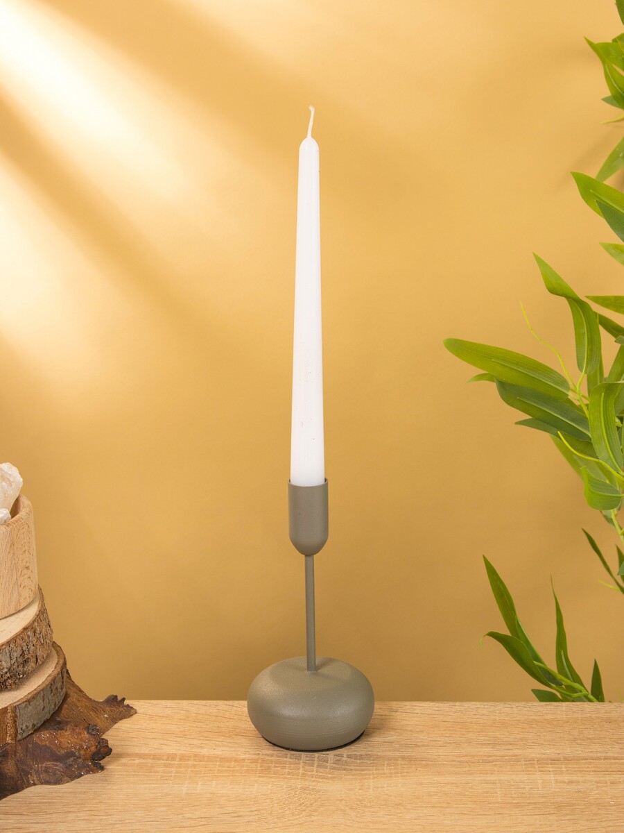 

Подсвечник на 1 свечу текстурный, Серый