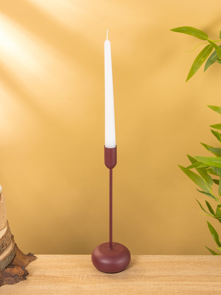 

Подсвечник на 1 свечу текстурный, Бордовый