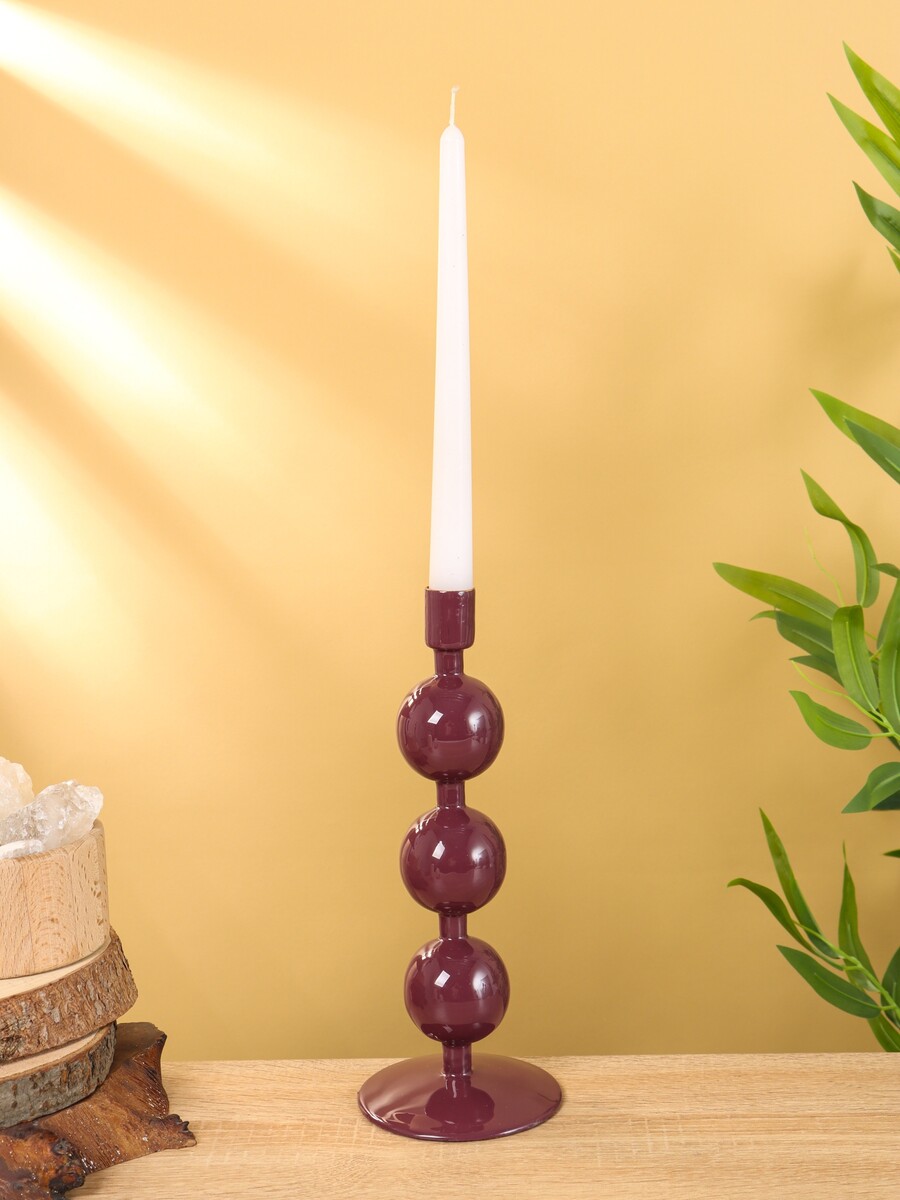 

Подсвечник на 1 свечу текстурный, Бордовый